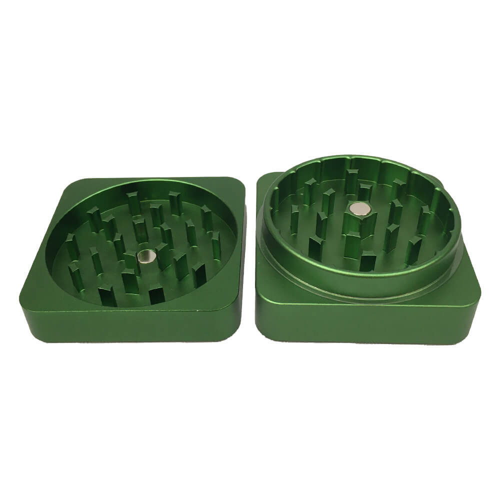 Beste Buds Plat Vierkant Aluminium Grinder 2 delen (50 mm)