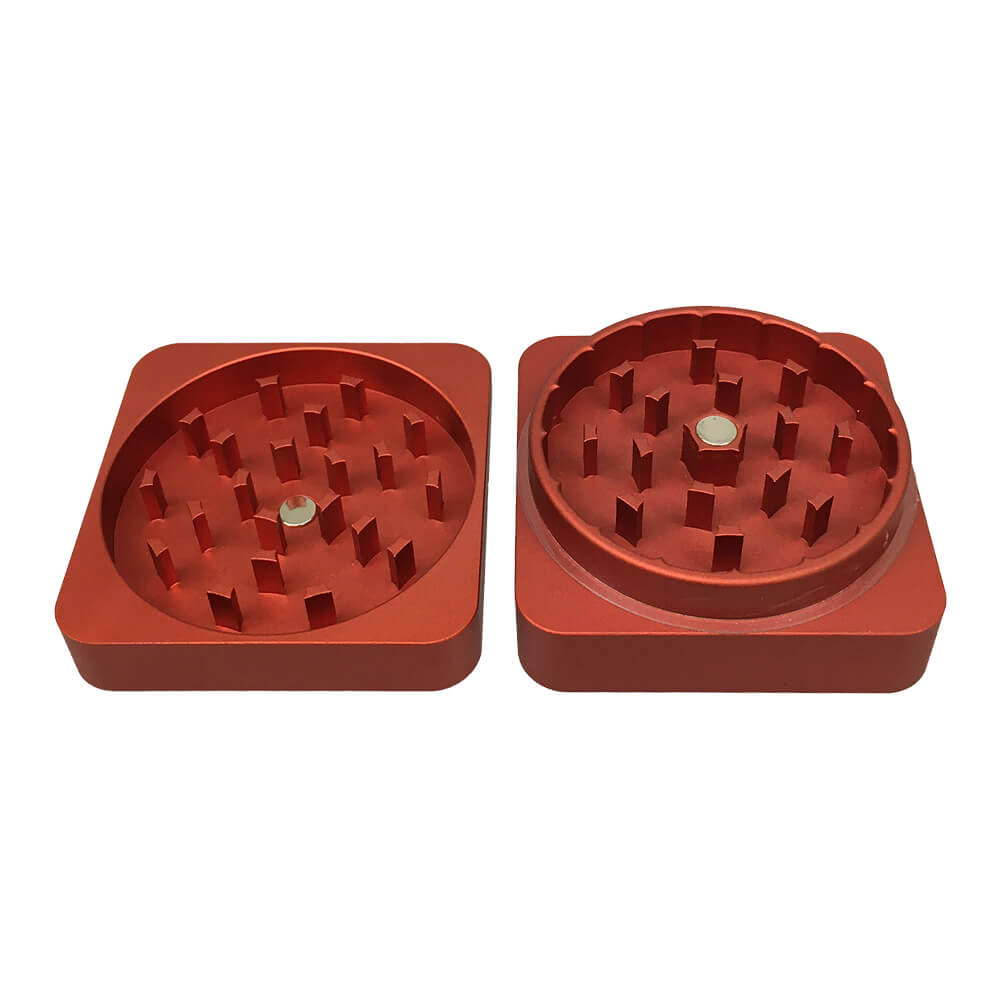 Beste Buds Plat Vierkant Aluminium Grinder 2 delen (50 mm)