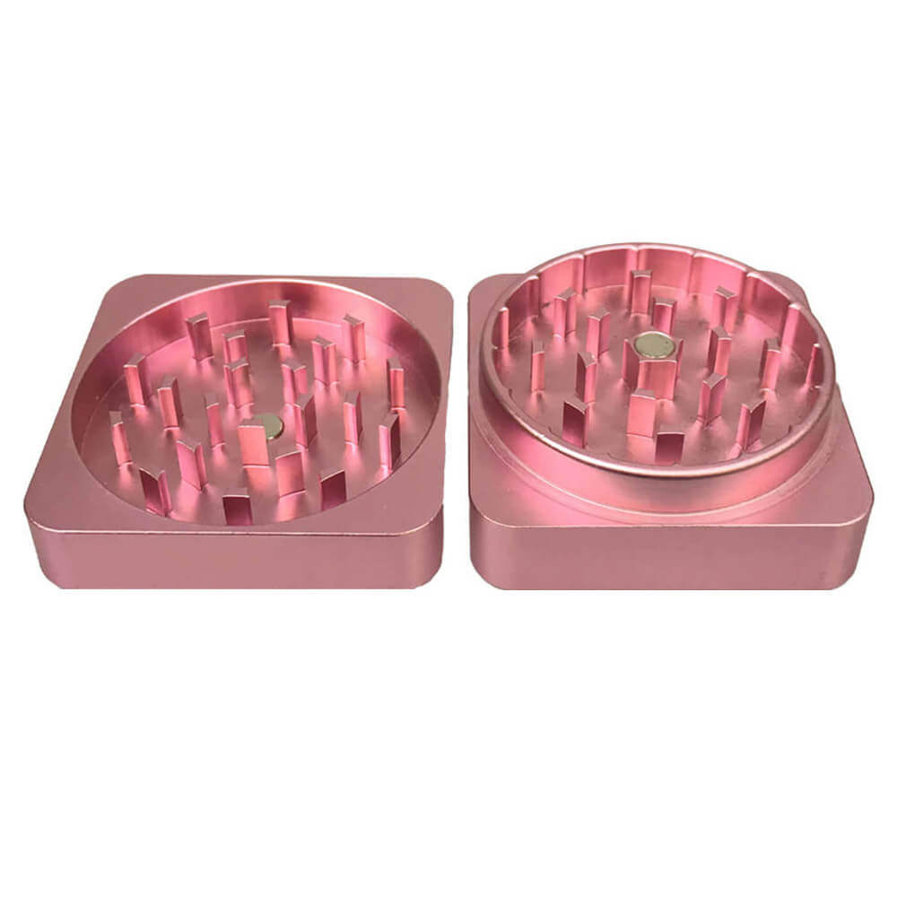 Beste Buds Plat Vierkant Aluminium Grinder 2 delen (50 mm)